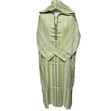 Moroccan Cotton Blend Hooded Long Sleeves Green Thobe Jubba Djellaba