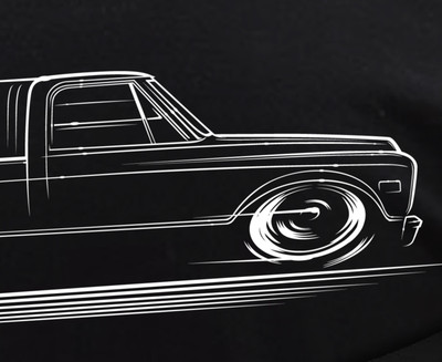 Chevy GMC C10 Truck Hoodie - Short Bed Design For 1967-1972 Models, Sizes S To 4XL