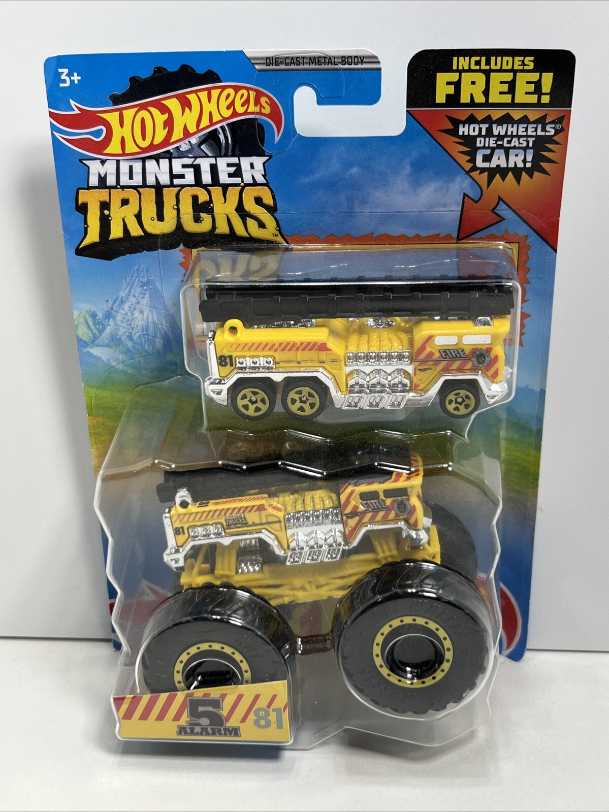 Hot Wheels Monster Trucks 2020 1:64 “5 ALARM 81” with Diecast Car, NEW!