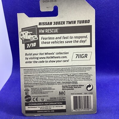 2020 Hot Wheels 187/250 NISSAN 300ZX TWIN TURBO HW RESCUE 1/10