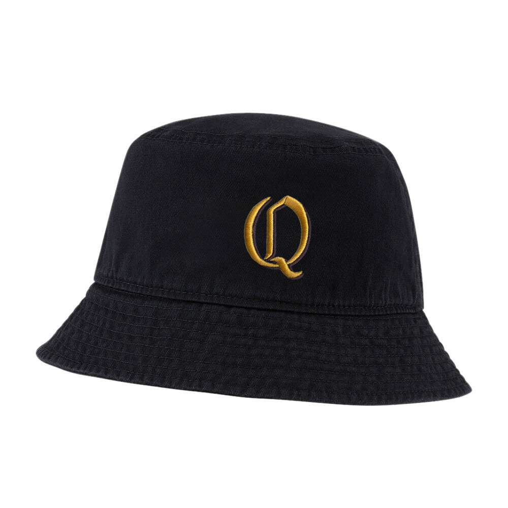 Old English Q Embroidered Cotton Bucket Hat for Men and Women