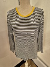Joules Nautical Mustard Collar L/s Tshirt Size 16