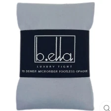 Bella Womens Small Tights B Ella Opaque Brigida Footless Luxury Grey Microfiber