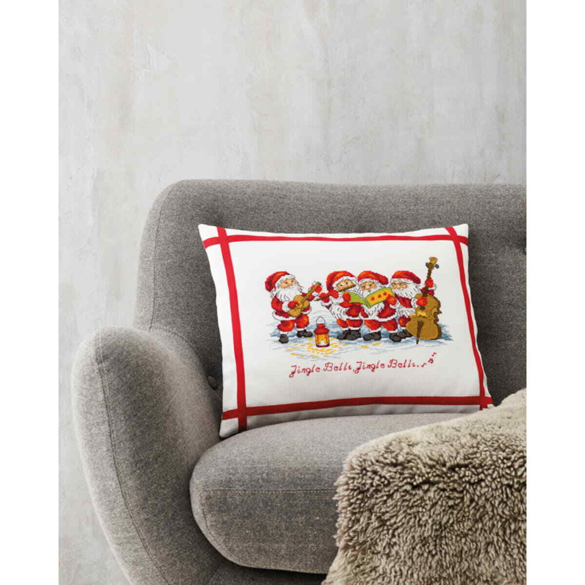 Permin counted cross stitch kit cushion front ""Elf orchestra"", 45x35cm, DIY