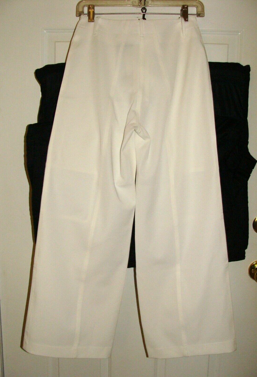 Cap Sud Paris France White Poly Blend Wide Leg Pants & Lock Logo Zipper Size 36 View 4