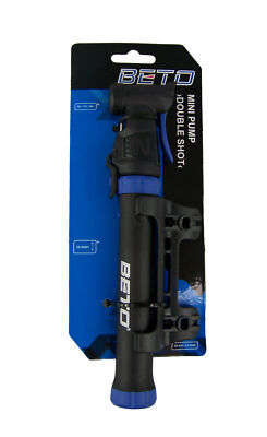 BETO Double Shot Minipumpe AV, DV, SV mit Halter Fahrrad Pumpe Doppelhub 77 g