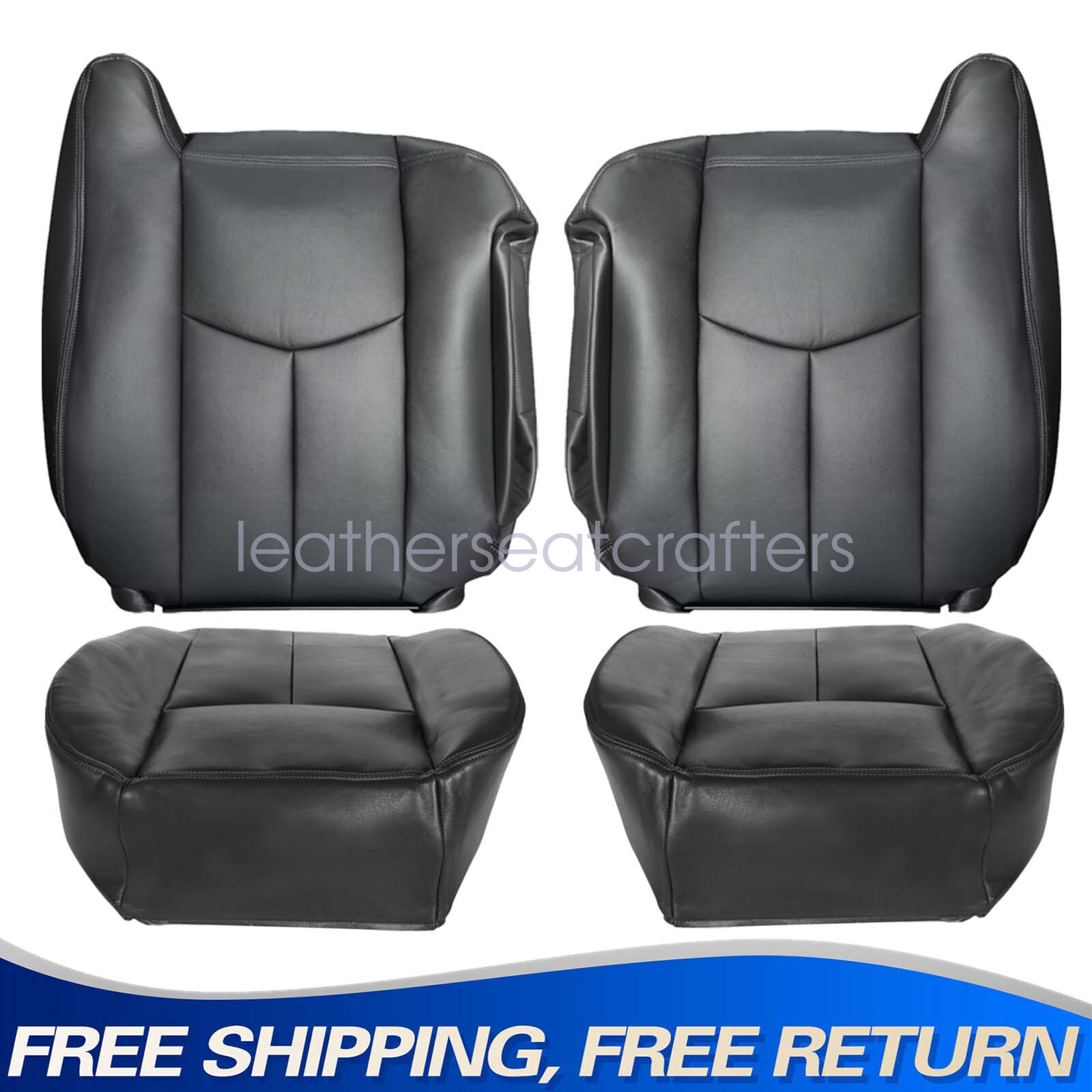For 2003 2004 2005 2006 Chevy Silverado GMC Sierra Front Seat Cover Dark Gray
