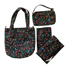 JU-JU-BE DISNEY Mickey  Minnie Floral Super Be Tote Hobo Bag Set 4 Pcs Jujube