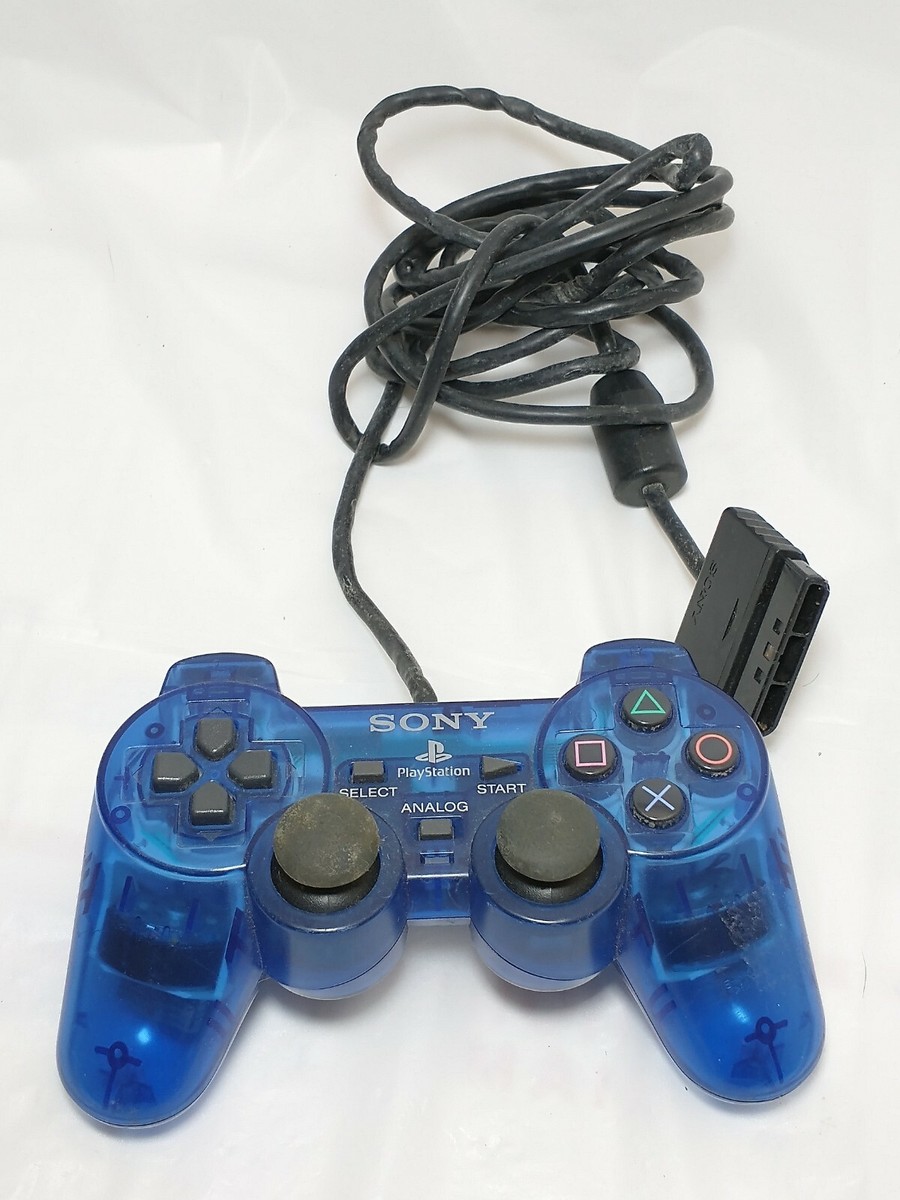 Sony OEM PlayStation 2 PS2 Clear Ocean Blue DUAL SHOCK 2