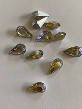 Vtg Swarovski 4300/2 Pear Shaped Stone Jonquil AB 13x7.8mm 11pcs