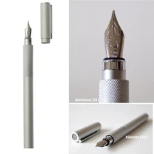 MUJI Aluminum round Fountain Pen made in Japan fine nib