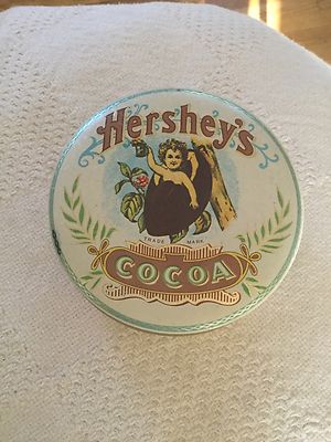 Vintage Cherub Hersheys Cocoa Tin Container Advertising Packaging