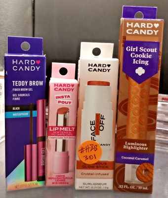 (LOT OF 4) Hard Candy #Assorted - Lips / Face & Waterproof Brow Gel #H&B 301