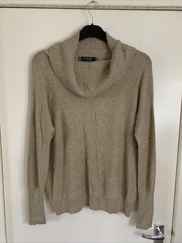 Principles Ben De Lisi Light Brown Chevron Cowl Neck Jumper Size 12