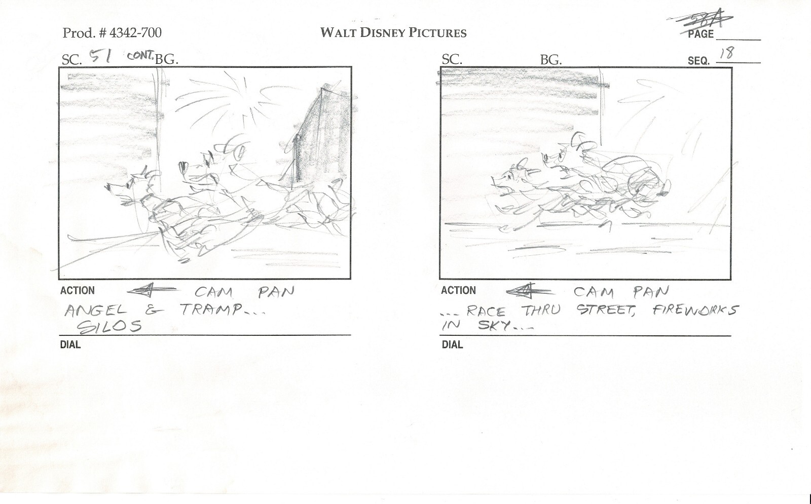 Disney Lady and the Tramp 2 Production Drawing Animators Estate 2001 SB ws7