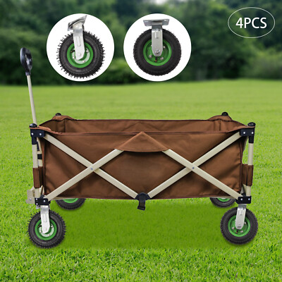 4Pcs 8'' Pneumatic Air Tire 2 Rigid + 2 Swivel Wheel HD Farm Cart Caster Large