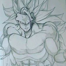 Disegno di GOKU Anime DRAGON BALL Fatto A Matita su un Foglio