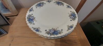 ROYAL ALBERT MOONLIGHT ROSE SPEISETELLER X 4 - GUT GEBRAUCHT ANGEBOT LESEN