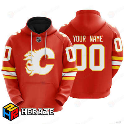Calgary Flames Hoodie Custom Name & Number Unisex S5XL Many Colors