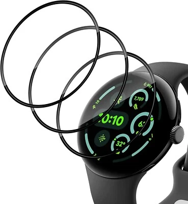 3X 3D Schutzglas für Google Pixel Watch 3 45mm Panzerfolie Display Full Screen - Bild 1 von 4