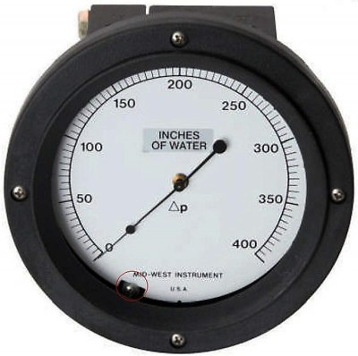 #ad Mid West 106 GE 00 OO 400H Differential Pressure Gauge 400quot; WC Al SS 3000 PSI $85.00