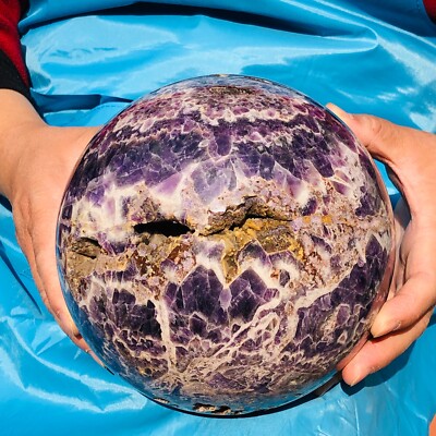 12.01LB Natural Dream Amethyst Sphere Quartz Crystal Ball Specimen Healing