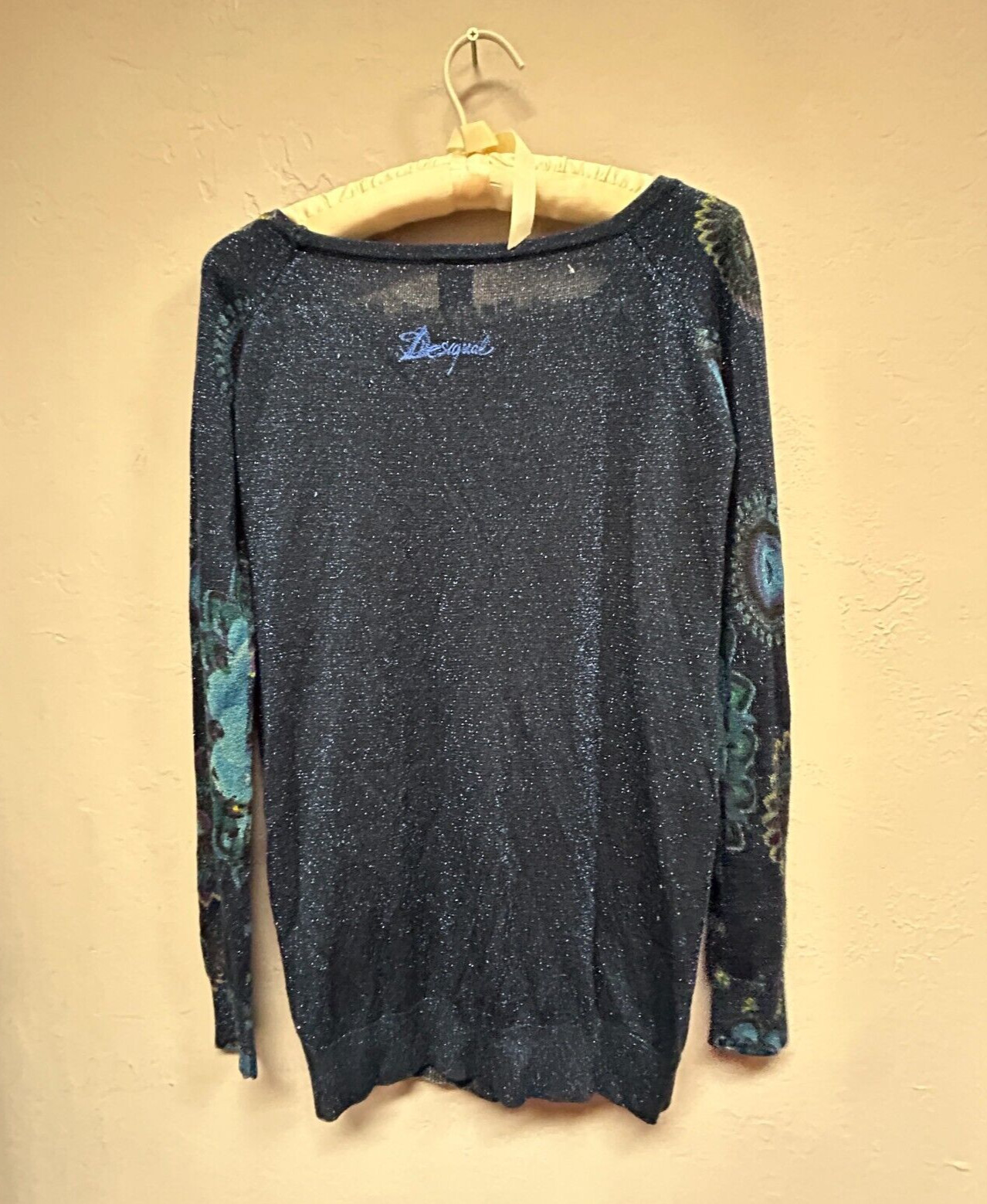 Desigual Women Boat Neck Floral Metallic Sweater … - image 2