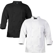 CHEF CODE Lightweight Chef Coat with 8 Pearl Buttons CC118