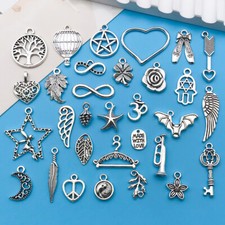 20pcs Antique Silver Charms Pendants for Jewelry Making 30 Design to choose from