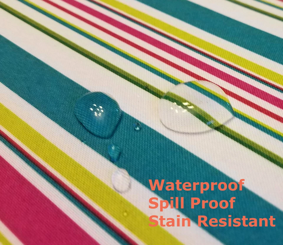 Tektrum 70"X70" Square Colorful Stripes Tablecloth-Waterproof/Stain Resistant - Image 2 of 4