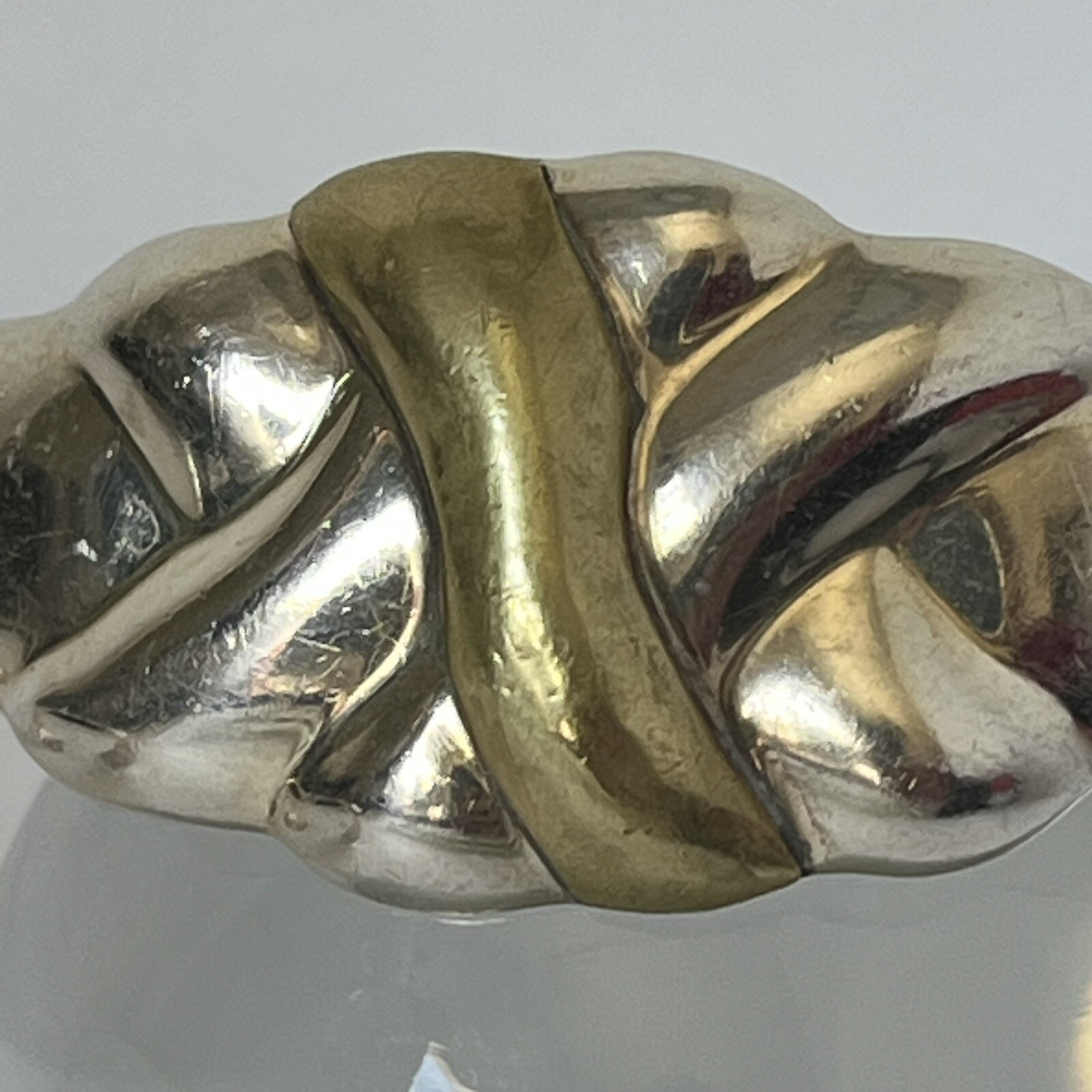 Sterling Silver Two-tone Braid Cuff Bracelet  TC-… - image 3