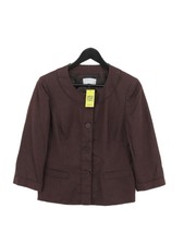 Precis Women's Blazer Uk 10 Brown Linen With Polyester Overcoat
