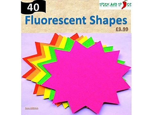 4" Neon Fluorescent Bright Stars Price Display Tags Labels Shop Carboot Pricing