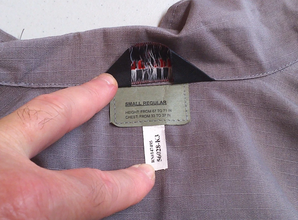 Tru-Spec Mil-Spec Gris Táctico BDU Chaqueta de Combate Abrigo Talla Pequeña Regular Foto 2 de 4