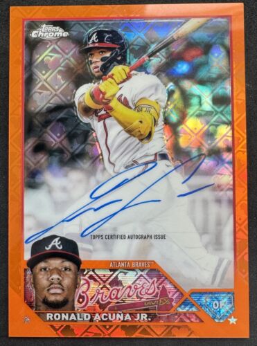 2023 Topps Chrome Logofractor Ronald Acuna Jr. Auto-Orange Refractor