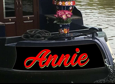 Kanal schmal Boot Bug Name personalisiert Schildschrift Aufkleber Abziehbild Grafik BB453