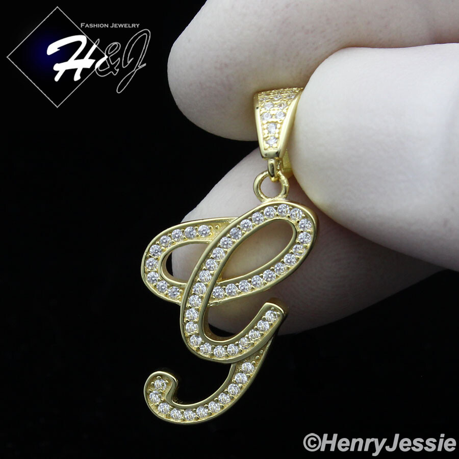 Ciondolo In Argento Sterling Placcato Oro Lettera G Iniziale