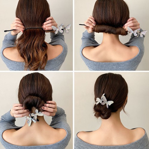 3pcs Women Lazy Hair Curler Magic Convenient Clip Butterfly Hairpin Hair Band - Picture 15 of 20