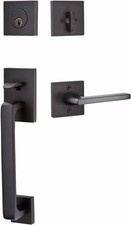 Emtek 4820HLOLHUS19 Baden Sectional Tubular Entry Set - Flat Black