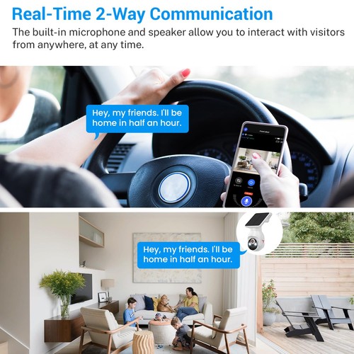 1080p Security Camera Wireless with Solar Panel, AI Human Detection, 2-Way Au... - Picture 4 of 9