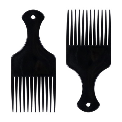 2 Stück Afro-Kamm, Kunststoffhaarkamm, afrikanisches Haarstyling-Werkzeug, glatt