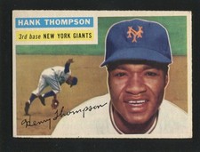 #199 HANK THOMPSON, Giants - 1956 Topps: EX, no creases, good gloss 251301