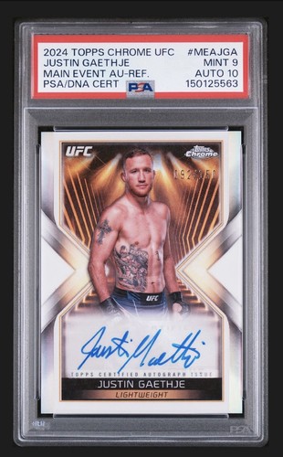2024 Topps Chrome UFC Main Event Auto Justin Gaethje /150 PSA 9 #Legend #HOF