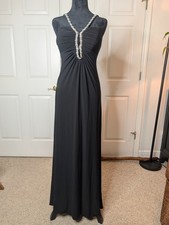 Blondie Nites Stacy Sklar Black Beaded Evening Gown Size 3 Prom Formal Dress