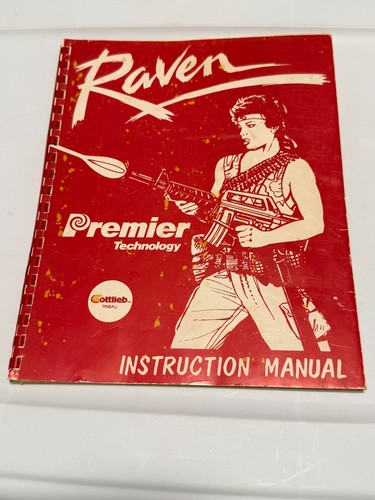 1986 GOTTLIEB/PREMIER FACTORY ORIGINAL RAVEN PINBALL INSTRUCTION MANUAL