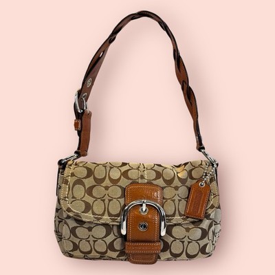 COACH Y2K Vintage Soho Medium Buckle Flap Signature C Shoulder Bag