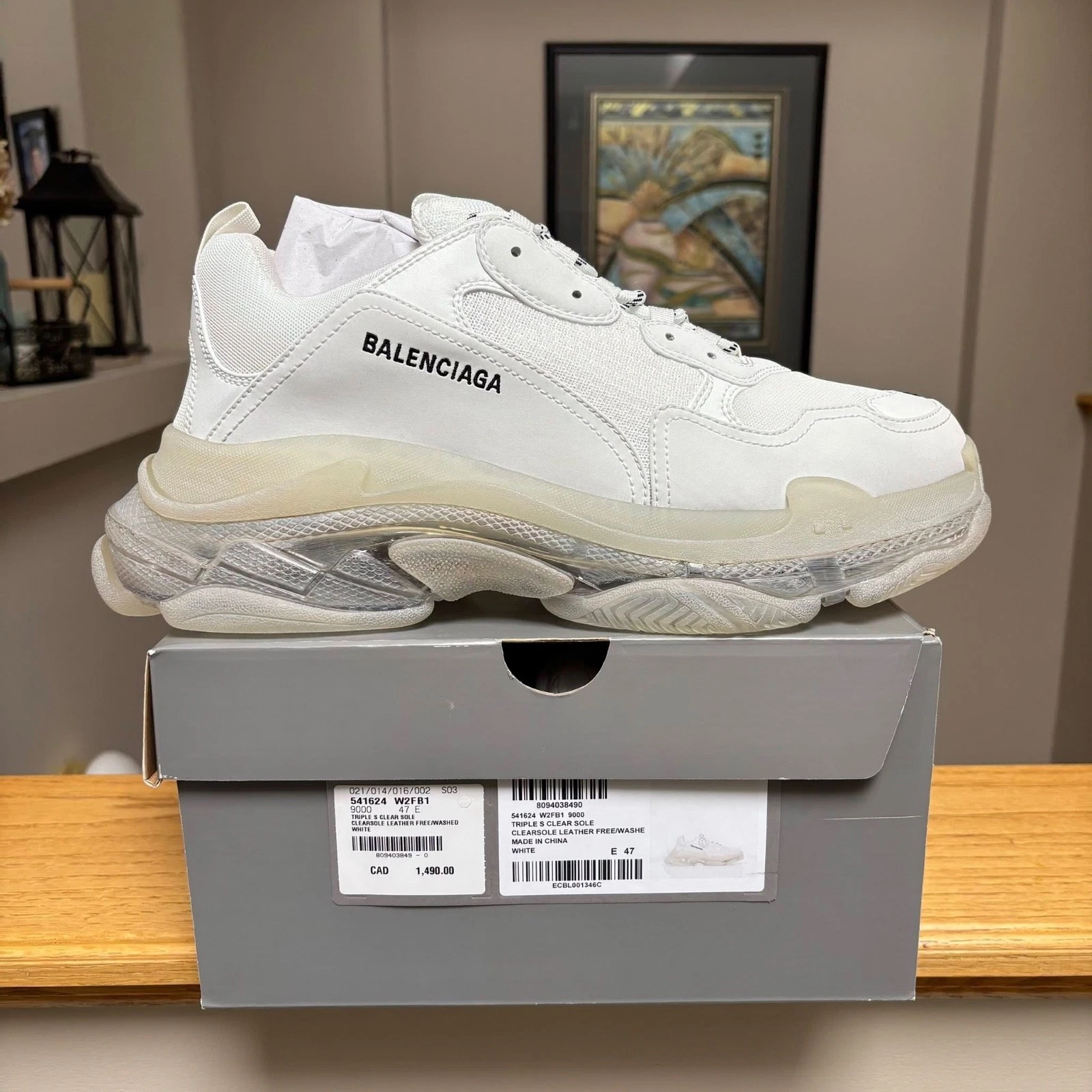 Balenciaga — Balenciaga White Clear Triple S Sneakers - 47EU / 14US - $1150 - New - Authentic