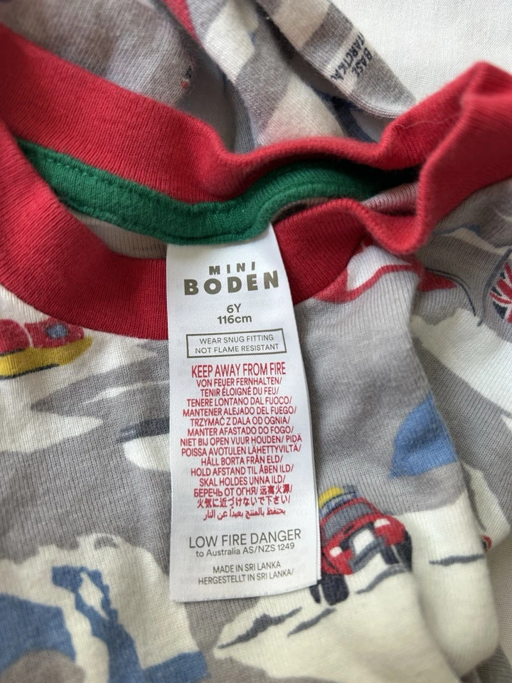 Mini conjunto de pijama de algodão manga comprida Boden tamanho 6 menino menina inverno esqui ártico - Imagem 4 de 4