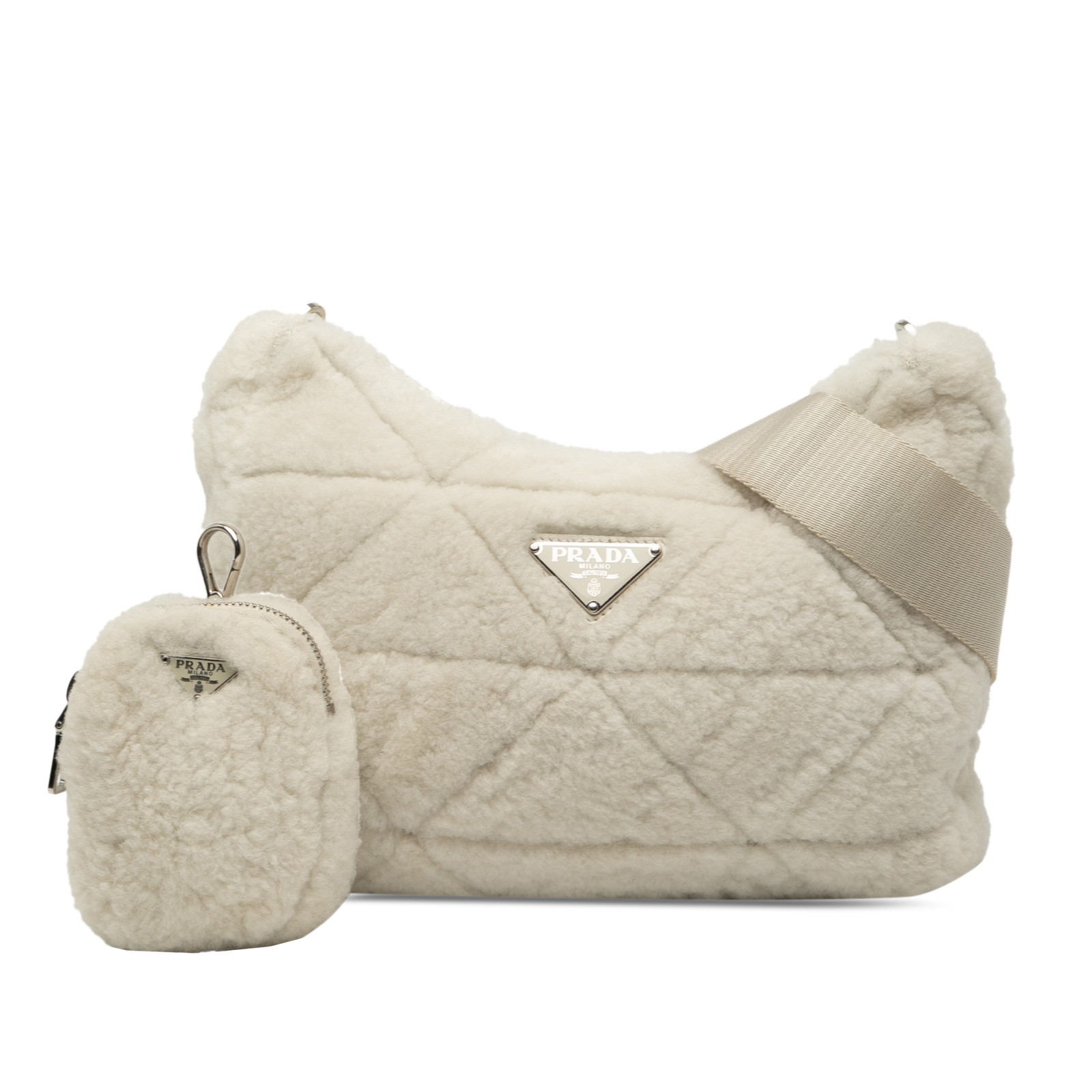 Authenticated Prada Quilted Shearling Padded Cros… - image 7