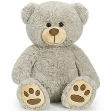 LotFancy Teddy Bear Stuffed Animal, 20 inch Gray Stuffed Bear Plush Toy, with